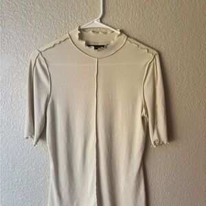 Vero Moda Cream Ribbed Knit Top